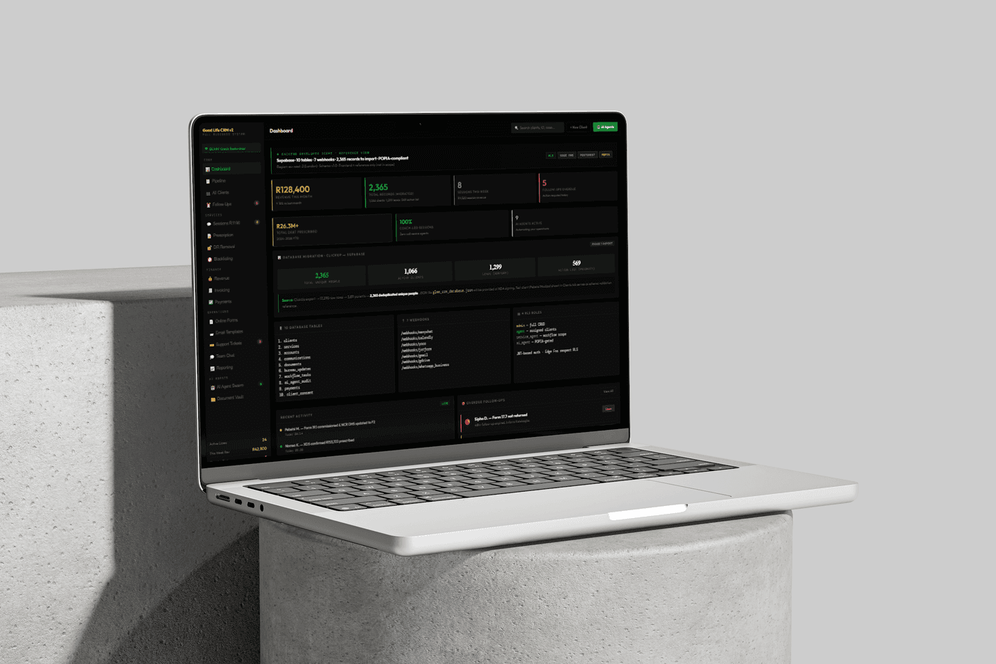 Good Life Money-Mastery (GLMM) operations and customer-management tool dashboard, built with Supabase and Postgres