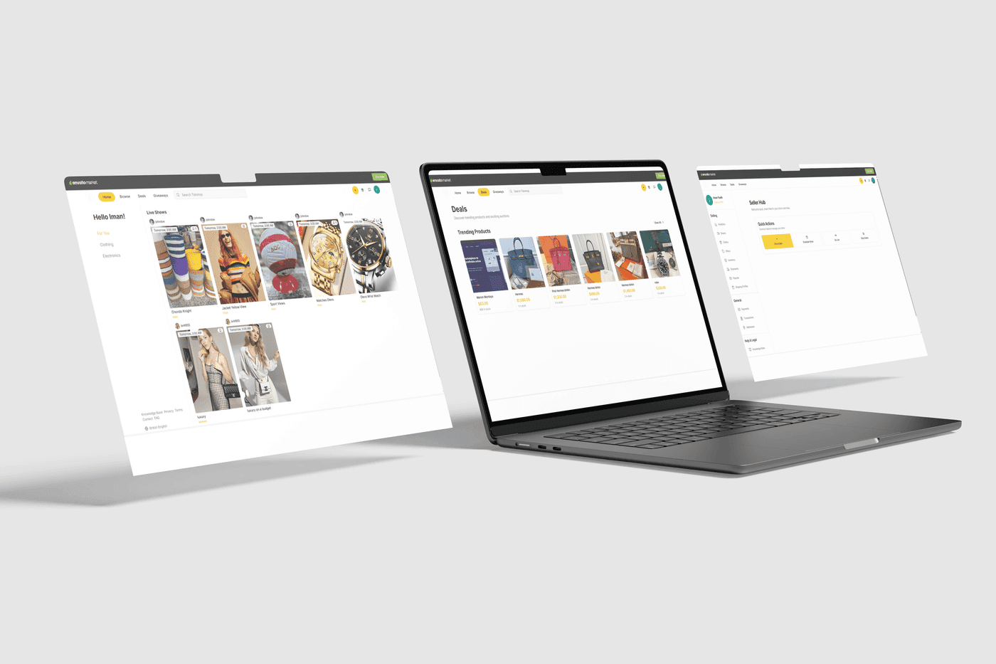 Tokshop live-selling marketplace platform showing a real-time auction, built with Stripe and Veriff